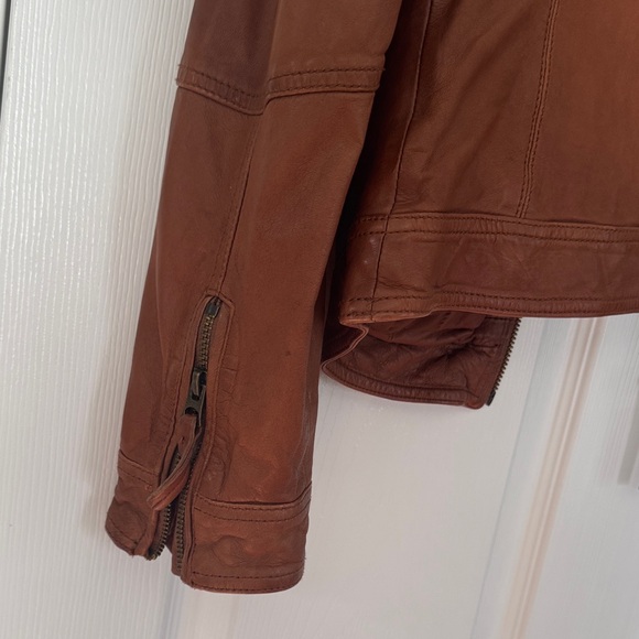 Lucky Brand Tan/Brown Leather Jacket-excellent condition - Picture 6 of 7